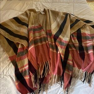 Woolrich Tan Cozy Knit Poncho